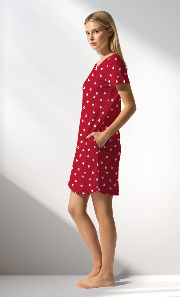 Woman Supreme HeartBeat Pocket Detail Tunic - B-ROTASYON (KIRMIZI ZEMIN) - Image 2