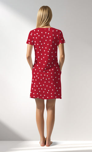 Woman Supreme HeartBeat Pocket Detail Tunic - B-ROTASYON (KIRMIZI ZEMIN) - Image 3