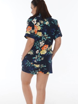 Woman Big Size Indigo Short Set Woman Big Size Indigo Short Set