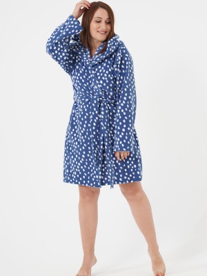 Woman Big Size Saphire Dressing Gown Woman Big Size Saphire Dressing Gown