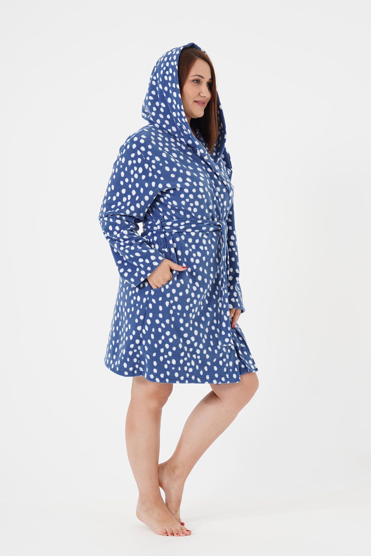 Woman Big Size Saphire Dressing Gown Woman Big Size Saphire Dressing Gown