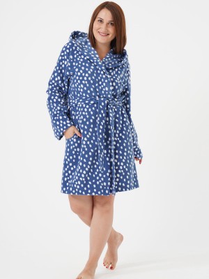 Woman Big Size Saphire Dressing Gown Woman Big Size Saphire Dressing Gown