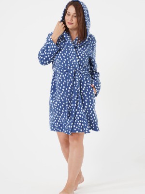 Woman Big Size Saphire Dressing Gown Woman Big Size Saphire Dressing Gown