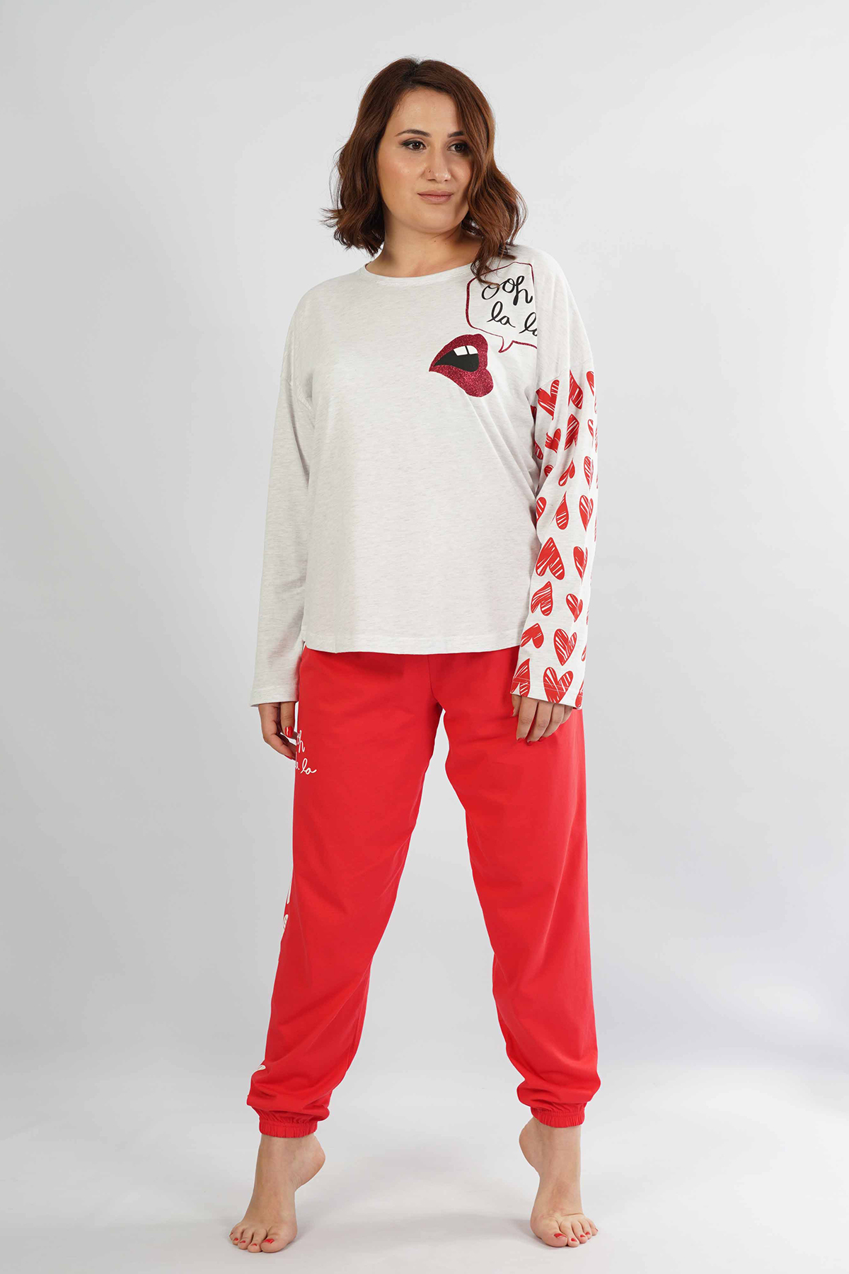 Woman Big Size Kiss Pyjama Set Woman Big Size Kiss Pyjama Set
