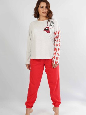 Woman Big Size Kiss Pyjama Set Woman Big Size Kiss Pyjama Set