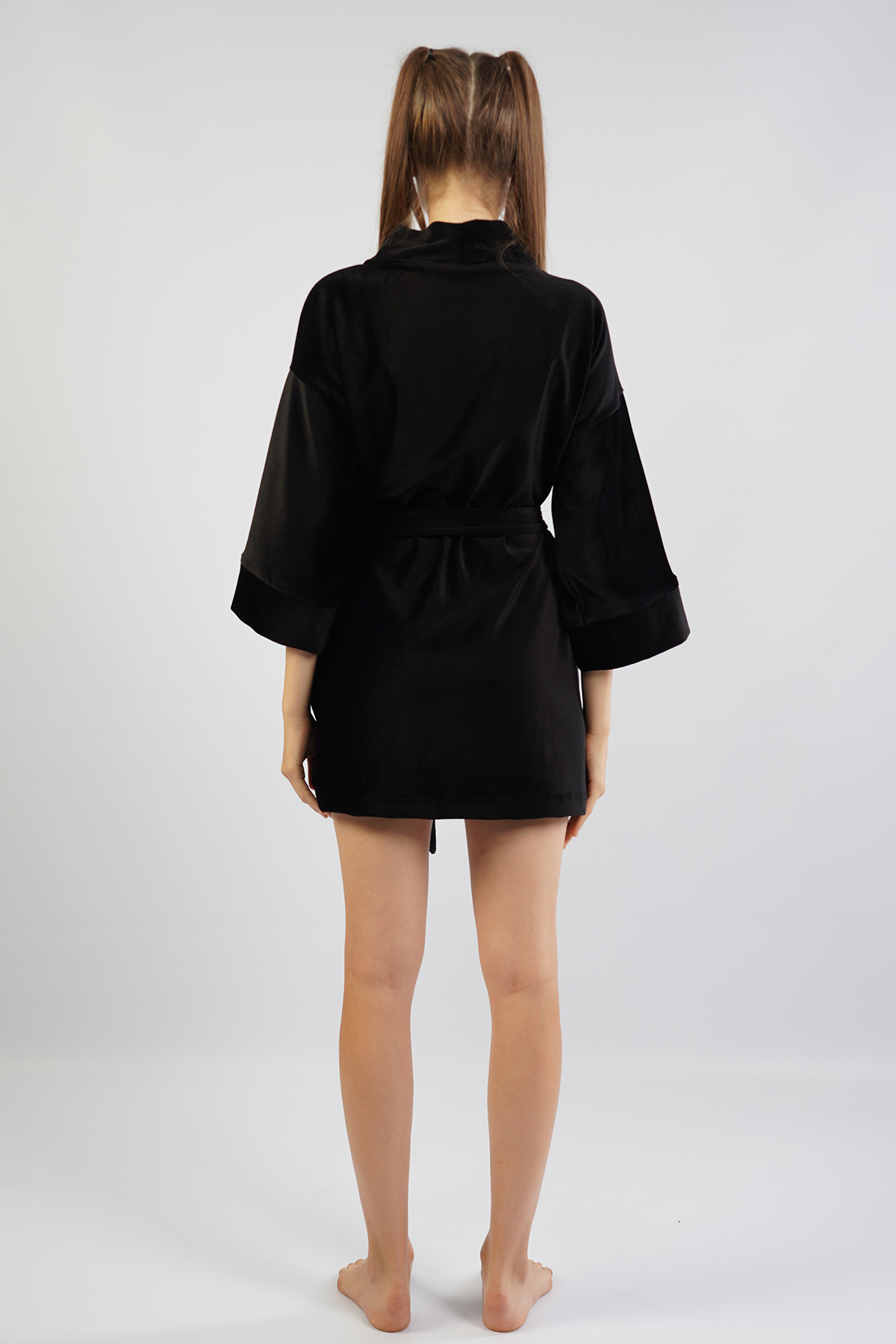 Woman Black Dressing Gown Woman Black Dressing Gown