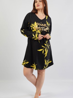 Woman Big Size Yellow Flower Tunic Woman Big Size Yellow Flower Tunic