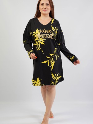 Woman Big Size Yellow Flower Tunic Woman Big Size Yellow Flower Tunic