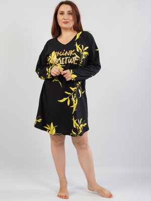 Woman Big Size Yellow Flower Tunic Woman Big Size Yellow Flower Tunic