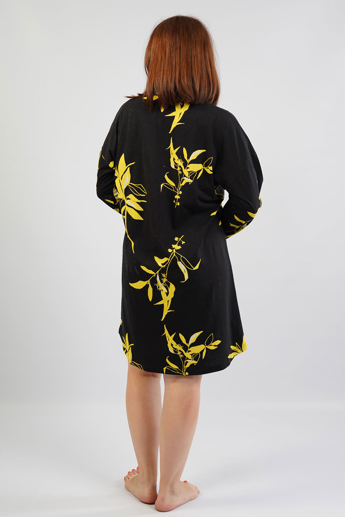 Woman Big Size Yellow Flower Tunic Woman Big Size Yellow Flower Tunic