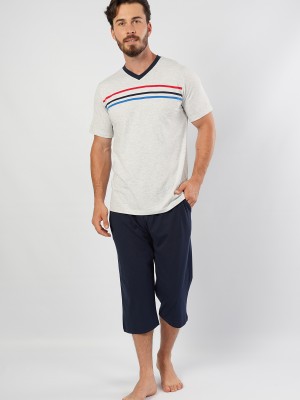 Man V Neck Capri Set Man V Neck Capri Set