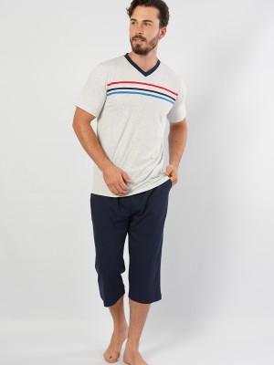 Man V Neck Capri Set Man V Neck Capri Set