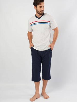 Man V Neck Capri Set Man V Neck Capri Set