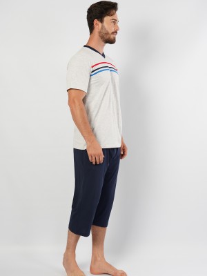 Man V Neck Capri Set Man V Neck Capri Set