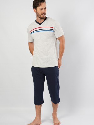 Man V Neck Capri Set Man V Neck Capri Set