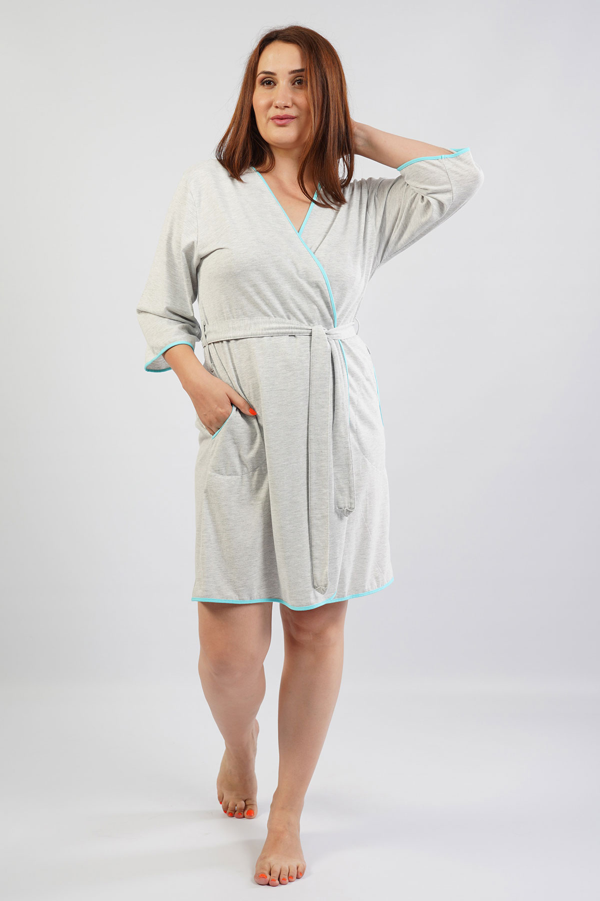 Woman Big Size Classic Dressing Gown Woman Big Size Classic Dressing Gown