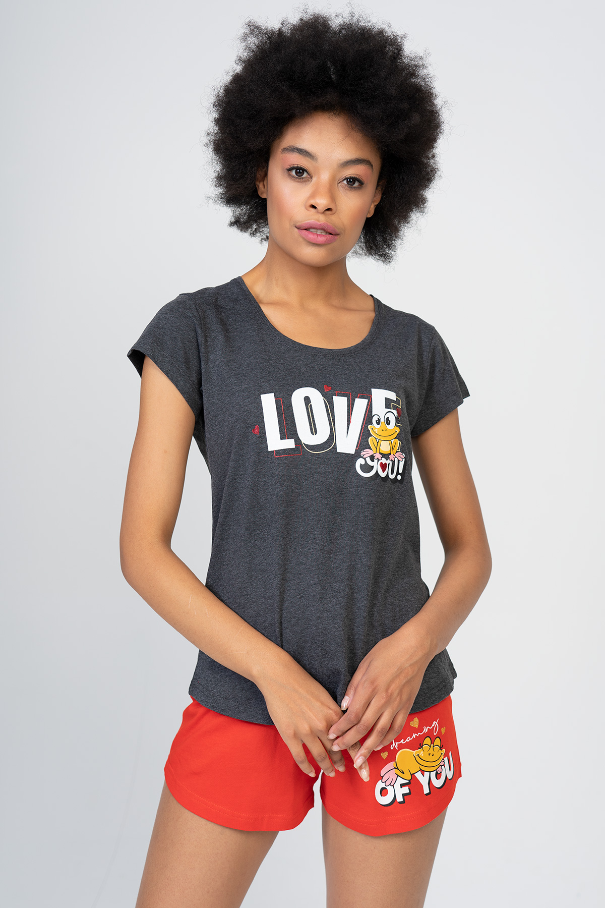 Woman Supreme Love You O Neck Short Set Woman Supreme Love You O Neck Short Set
