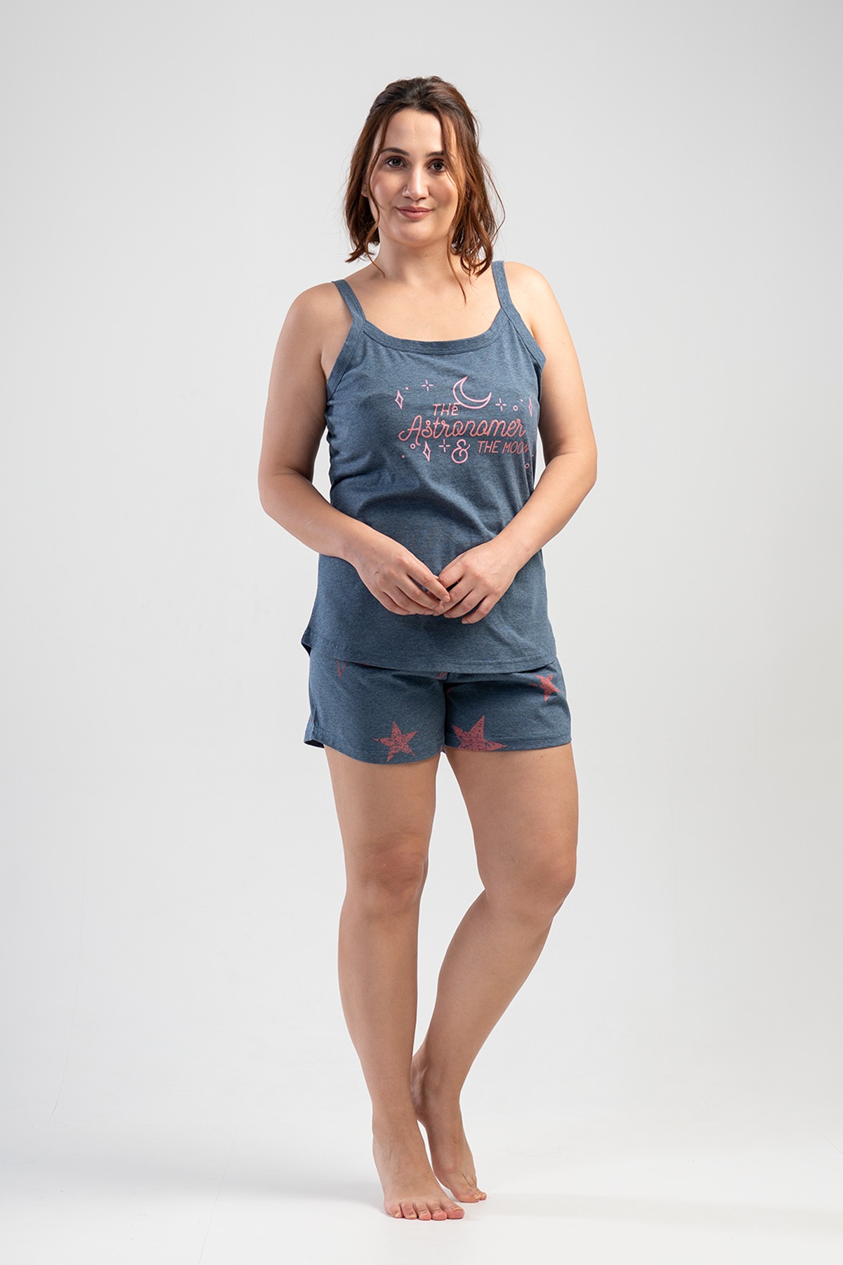 Woman Big Size Moon Star Short Set Woman Big Size Moon Star Short Set