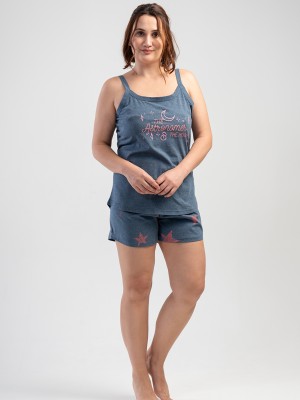 Woman Big Size Moon Star Short Set Woman Big Size Moon Star Short Set