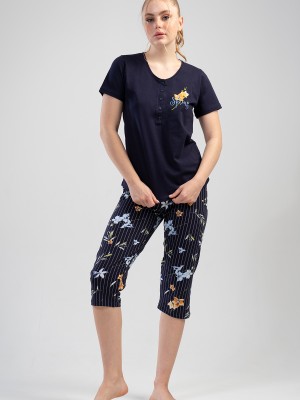 Woman Dress Blues Capri Set Woman Dress Blues Capri Set