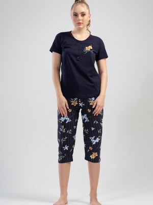 Woman Dress Blues Capri Set Woman Dress Blues Capri Set