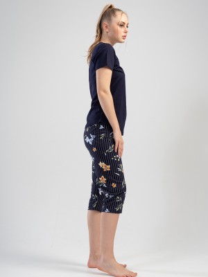 Woman Dress Blues Capri Set Woman Dress Blues Capri Set