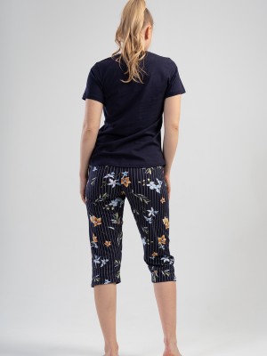Woman Dress Blues Capri Set Woman Dress Blues Capri Set