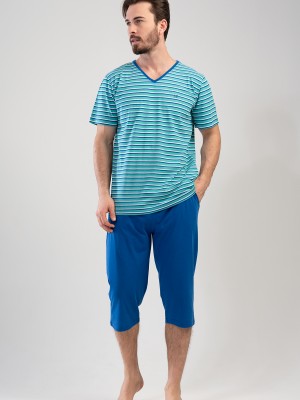 Man Sax V Neck Capri Set Man Sax V Neck Capri Set