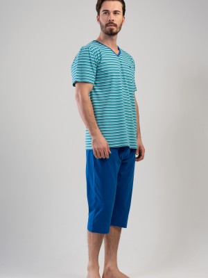 Man Sax V Neck Capri Set Man Sax V Neck Capri Set
