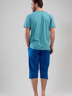 Man Sax V Neck Capri Set Man Sax V Neck Capri Set