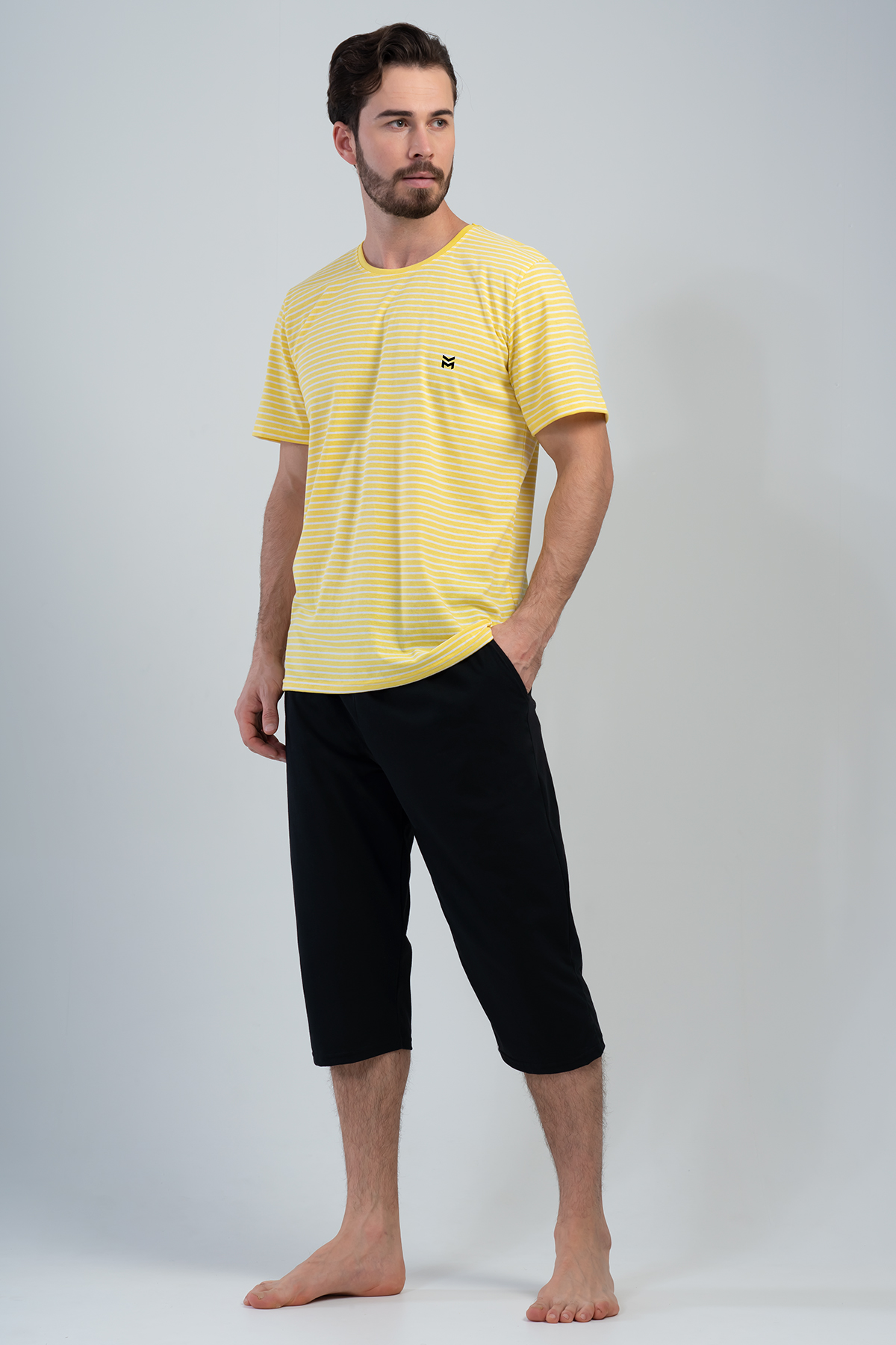 Man Yellow Capri Set Man Yellow Capri Set