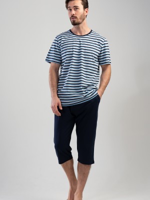 Man Big Size Dress Blues Capri Set Man Big Size Dress Blues Capri Set