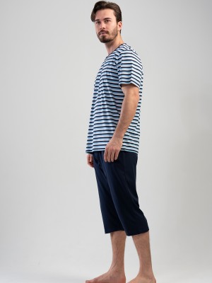 Man Big Size Dress Blues Capri Set Man Big Size Dress Blues Capri Set
