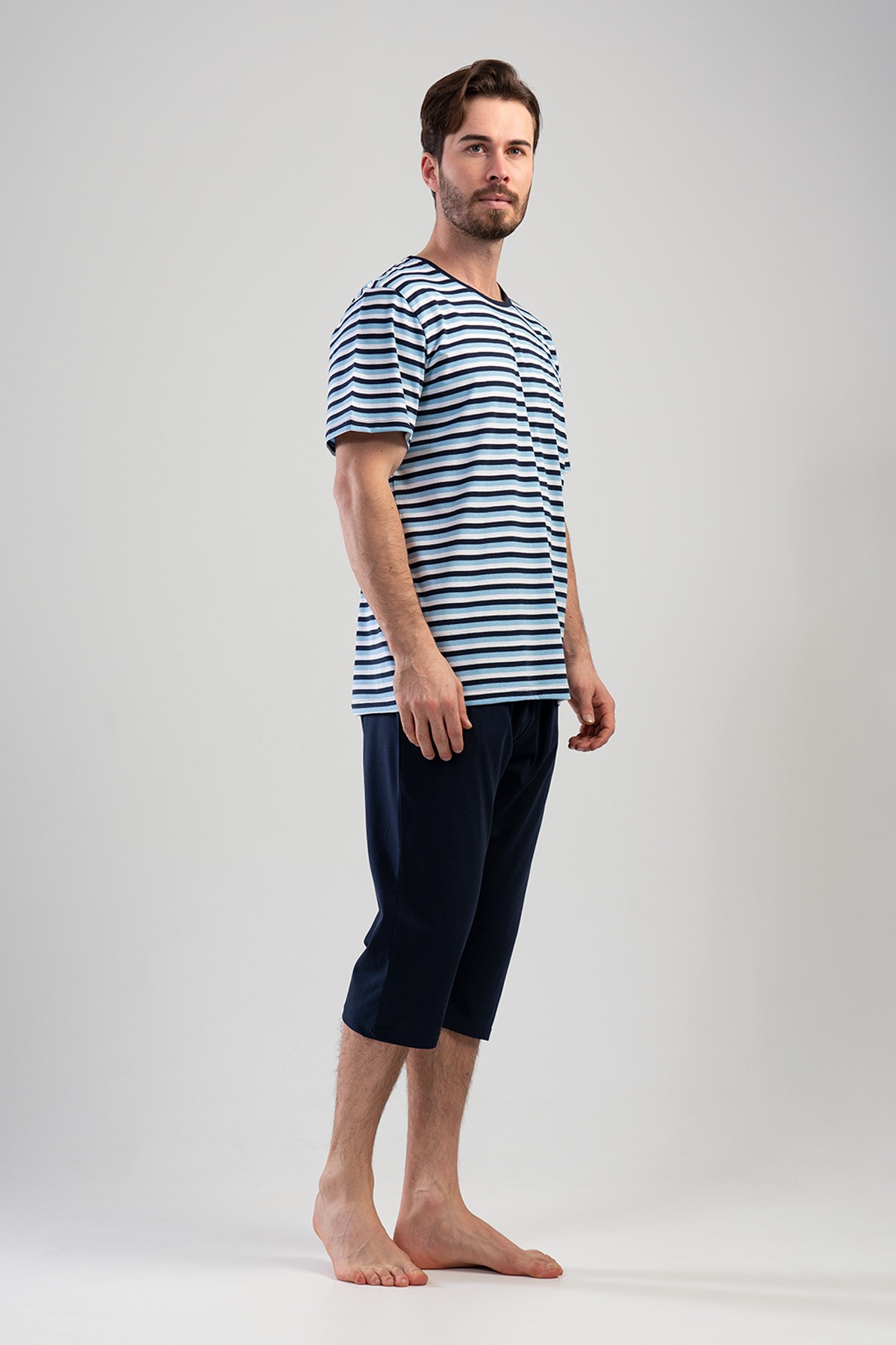 Man Big Size Dress Blues Capri Set Man Big Size Dress Blues Capri Set