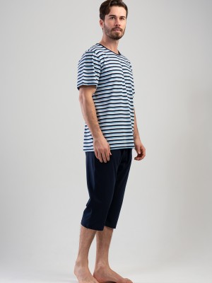 Man Big Size Dress Blues Capri Set Man Big Size Dress Blues Capri Set