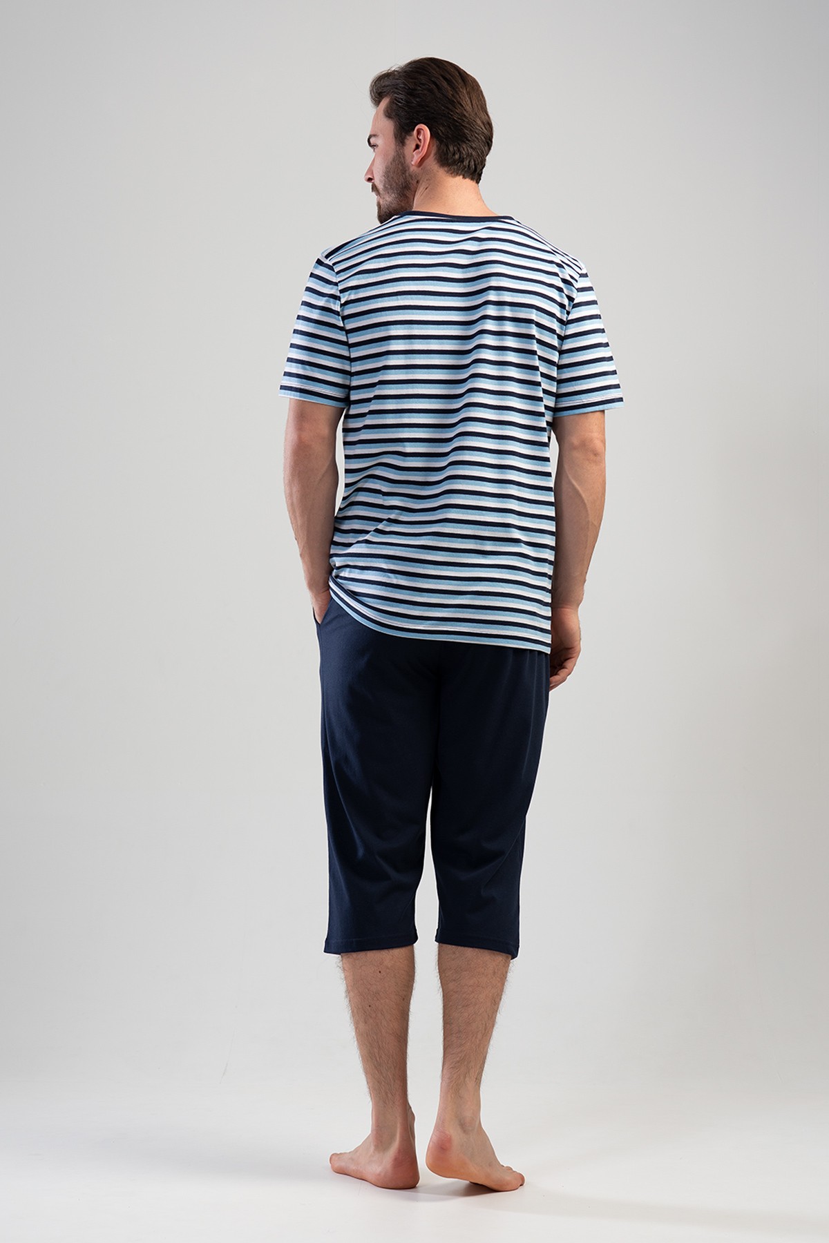 Man Big Size Dress Blues Capri Set Man Big Size Dress Blues Capri Set