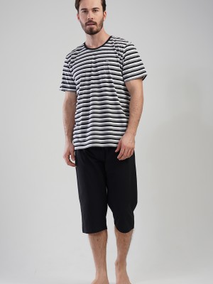 Man Black Line Capri Set Man Black Line Capri Set