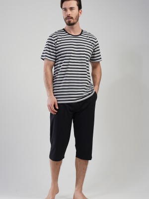Man Black Line Capri Set Man Black Line Capri Set