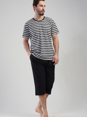 Man Black Line Capri Set Man Black Line Capri Set