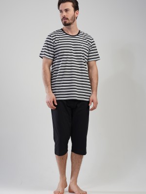 Man Black Line Capri Set Man Black Line Capri Set