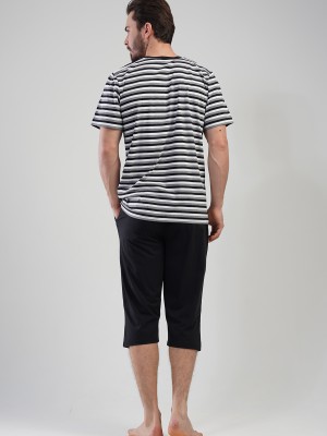 Man Black Line Capri Set Man Black Line Capri Set
