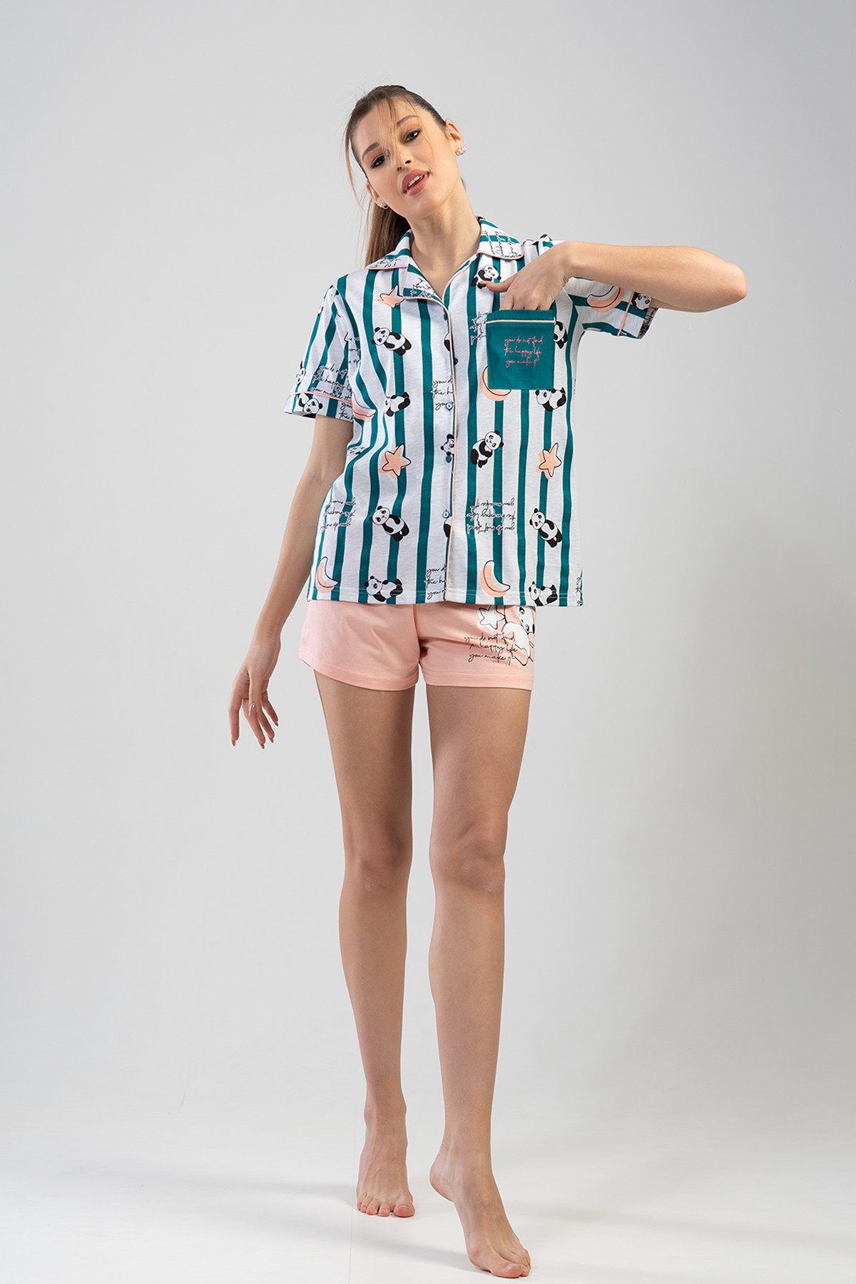 Woman Supreme Shirt Collar Short Set Woman Supreme Shirt Collar Short Set