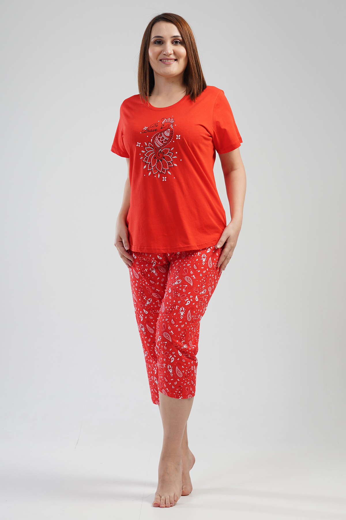 Woman Big Size Brave Capri Set Woman Big Size Brave Capri Set