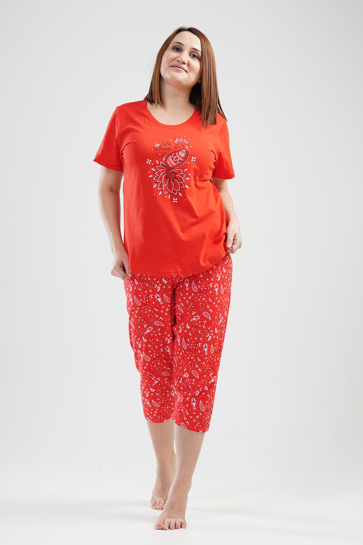 Woman Big Size Brave Capri Set Woman Big Size Brave Capri Set