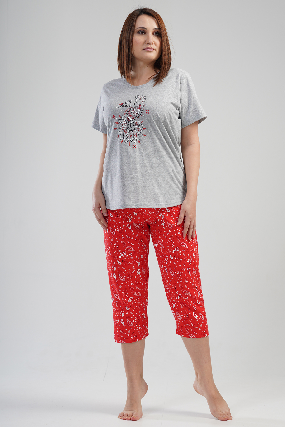 Woman Big Size Brave Capri Set Woman Big Size Brave Capri Set