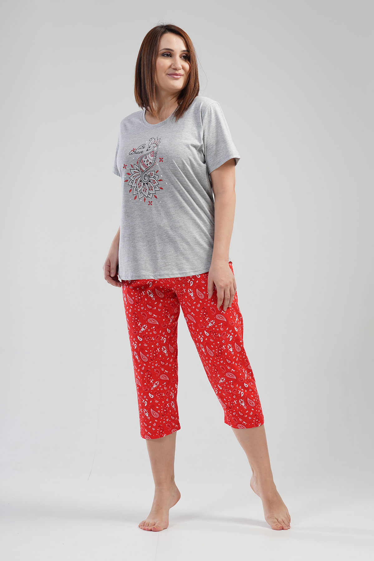 Woman Big Size Brave Capri Set Woman Big Size Brave Capri Set