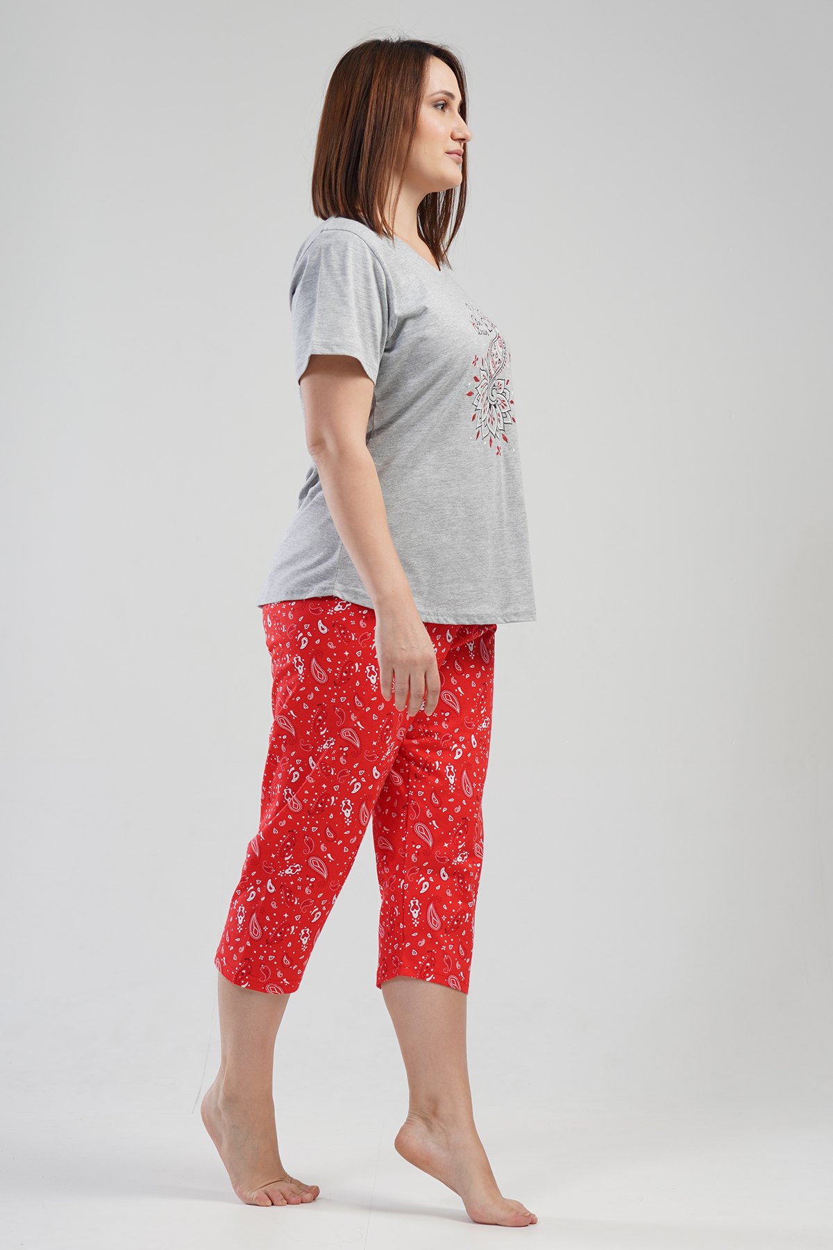 Woman Big Size Brave Capri Set Woman Big Size Brave Capri Set