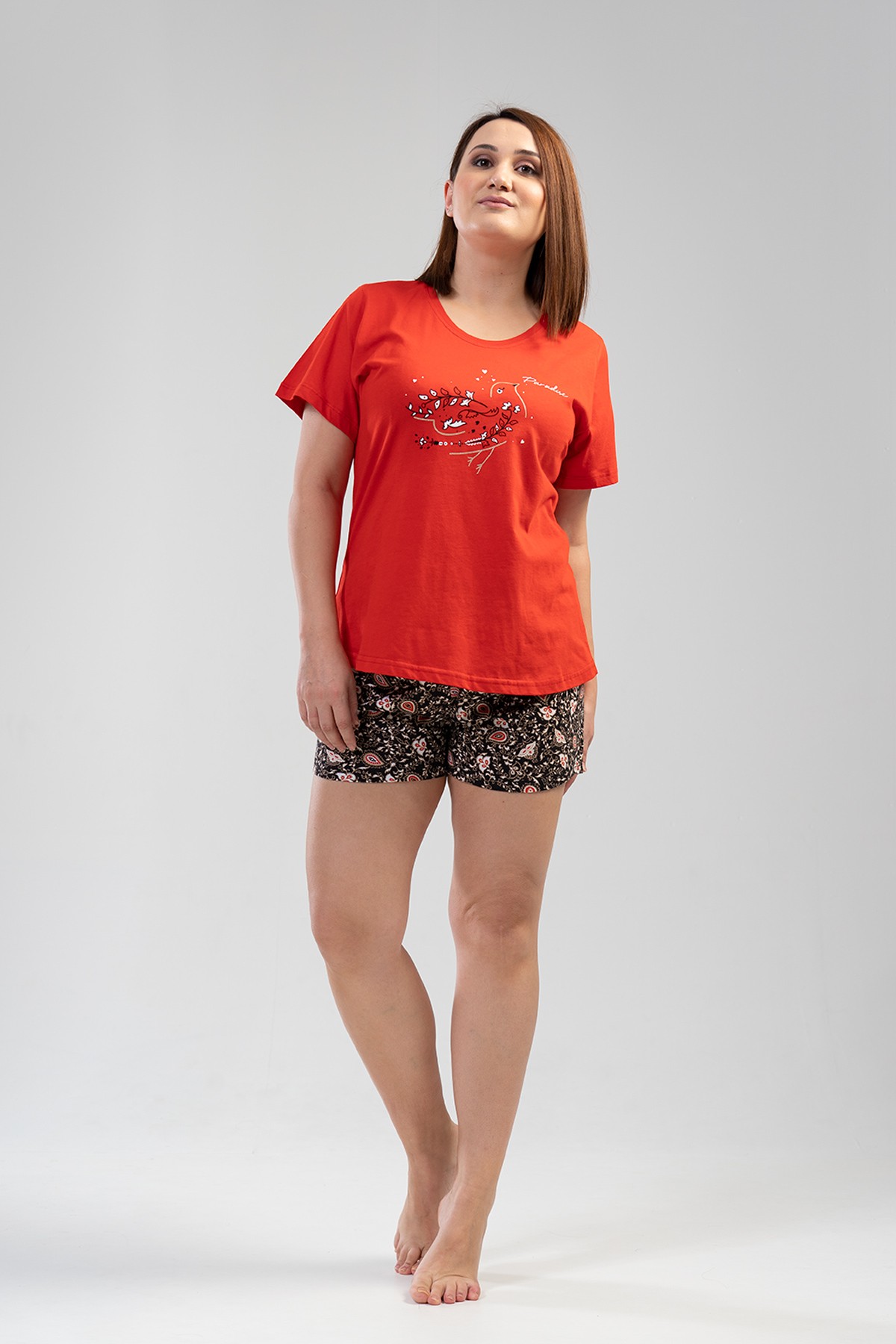 Woman Big Size Foly Short Set Woman Big Size Foly Short Set