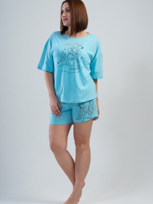 Woman Big Size Meny Short Set Woman Big Size Meny Short Set