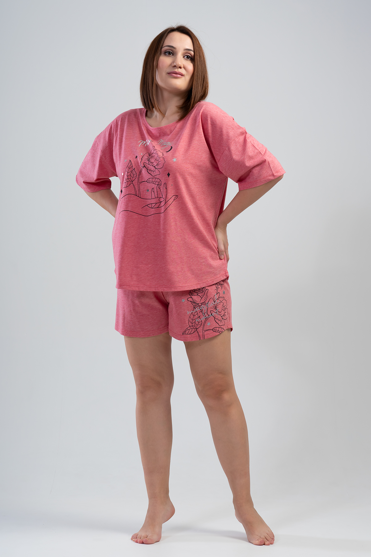 Woman Big Size Meny Short Set Woman Big Size Meny Short Set